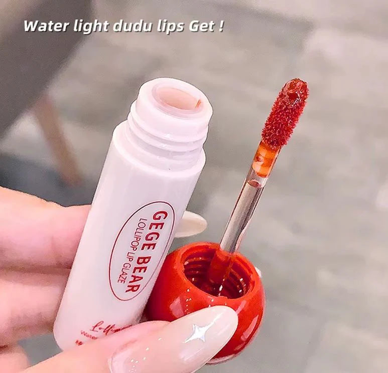 GEGE Bear 3PCS Lollipop Candy Water Lip Gloss Set | Shiny Lip Glaze