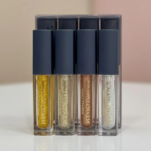 Romantic Charm 4Pcs Shimmer & Shine Liquid Glitter Eyeshadow Set