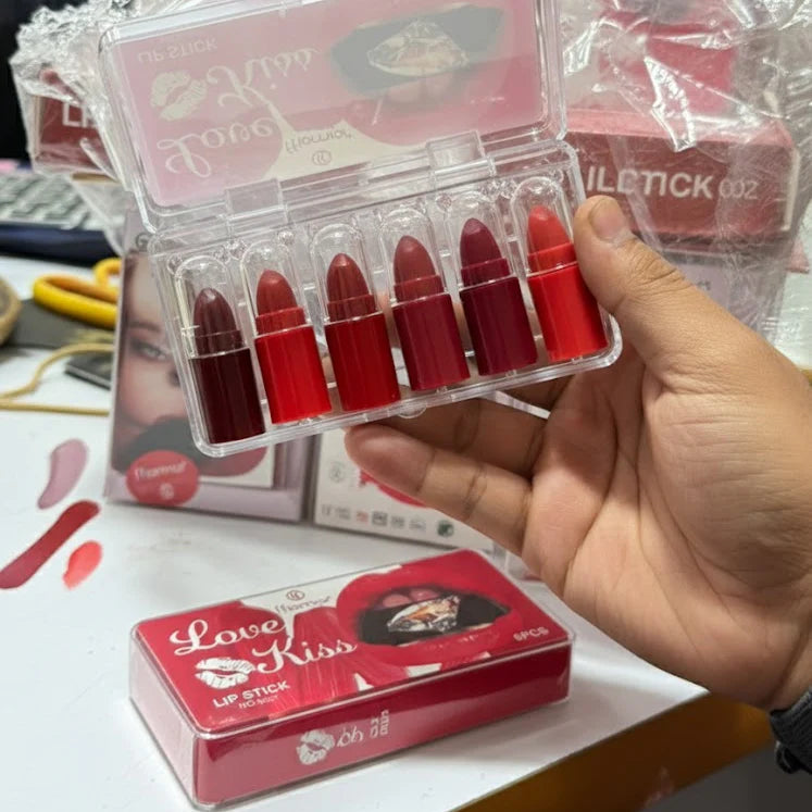 Ffiomror "Love Kiss" & "Rich in Color" 6-Piece Mini Matte Lipstick Set