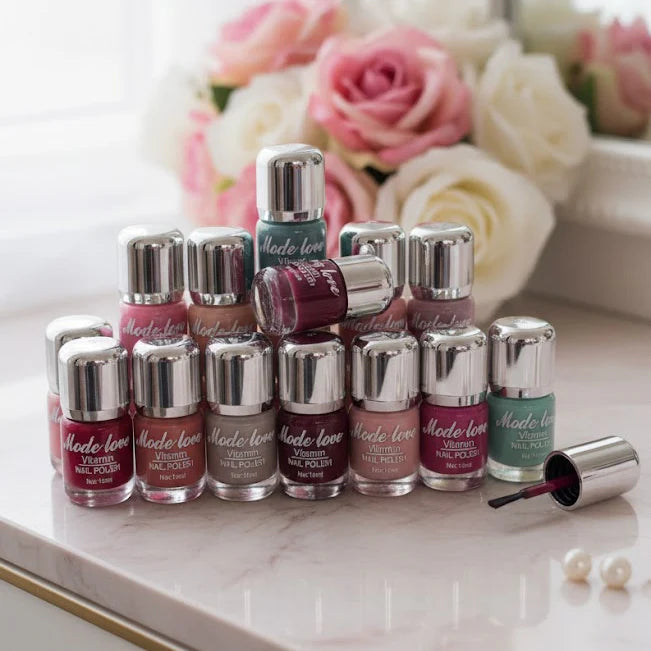 Mode Love Pack of 24 Blossom Vitamin Nail Polish Collection Permenant Nail Polish