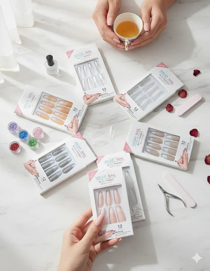 Instant Baddie Nails | 12pc "Wear Nail" DIY Press-On Kit Artifical Nail 1box*12pcs