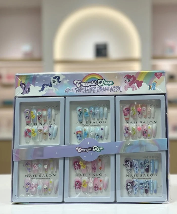 Timi Baby Children's Non-toxic Nails hand-made Cartoon Nail Design for kids 1box*12pcs