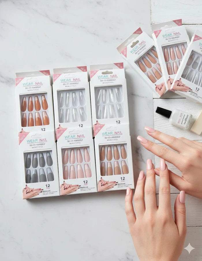 Instant Baddie Nails | 12pc "Wear Nail" DIY Press-On Kit Artifical Nail 1box*12pcs